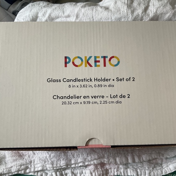 Poketo Green Glass Candlestick Holders (set of 2) - Picture 4 of 4